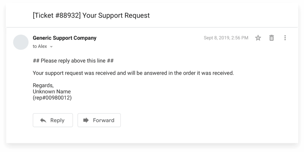 An example of an email auto-responder