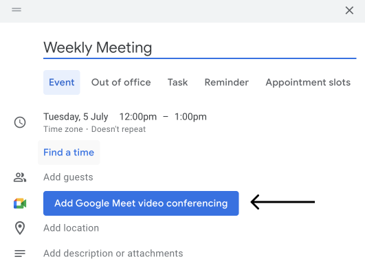 Use this Google Calendar tip to add Google Hangouts to your meetings.