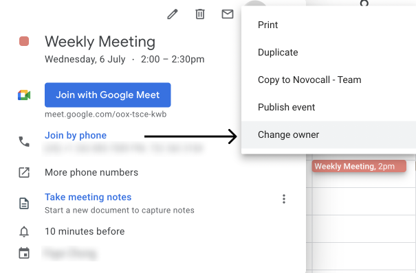 Use this Google Calendar tip to transfer ownership of your event.